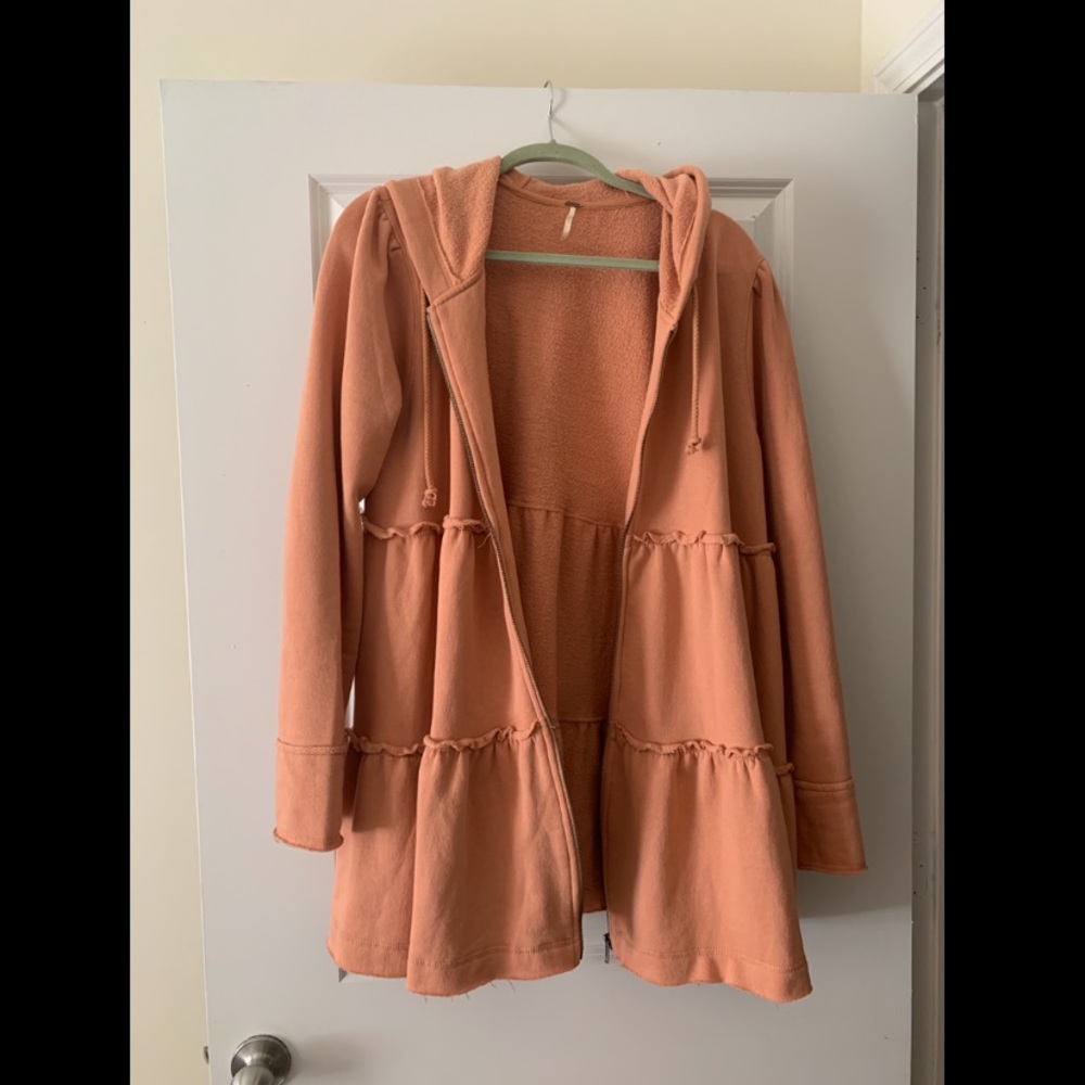 NWOT Free People Tiered Trapeze Zip-Up. Never worn